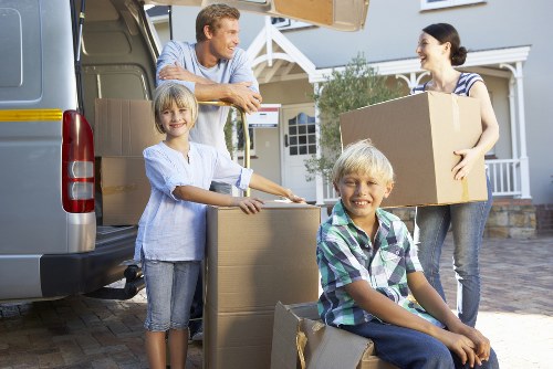 Packed boxes and furniture prepared for local removals in Kingston